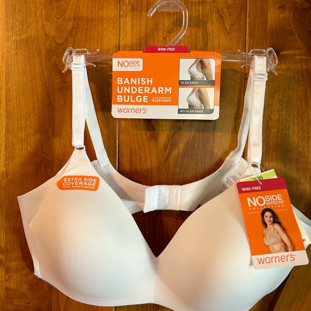 Warner's White Full-Coverage Bra with Molded Cups